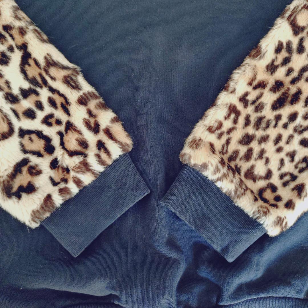DRIES VAN NOTEN　ネイビー　レオパードファースウェット ヒョウ柄