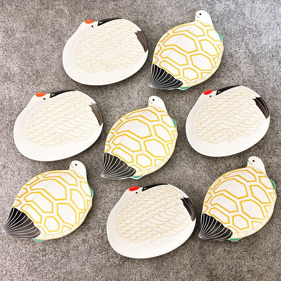 ゆらら依頼品　有田焼　幸楽窯　　鶴銘々皿　亀銘々皿　8点セット