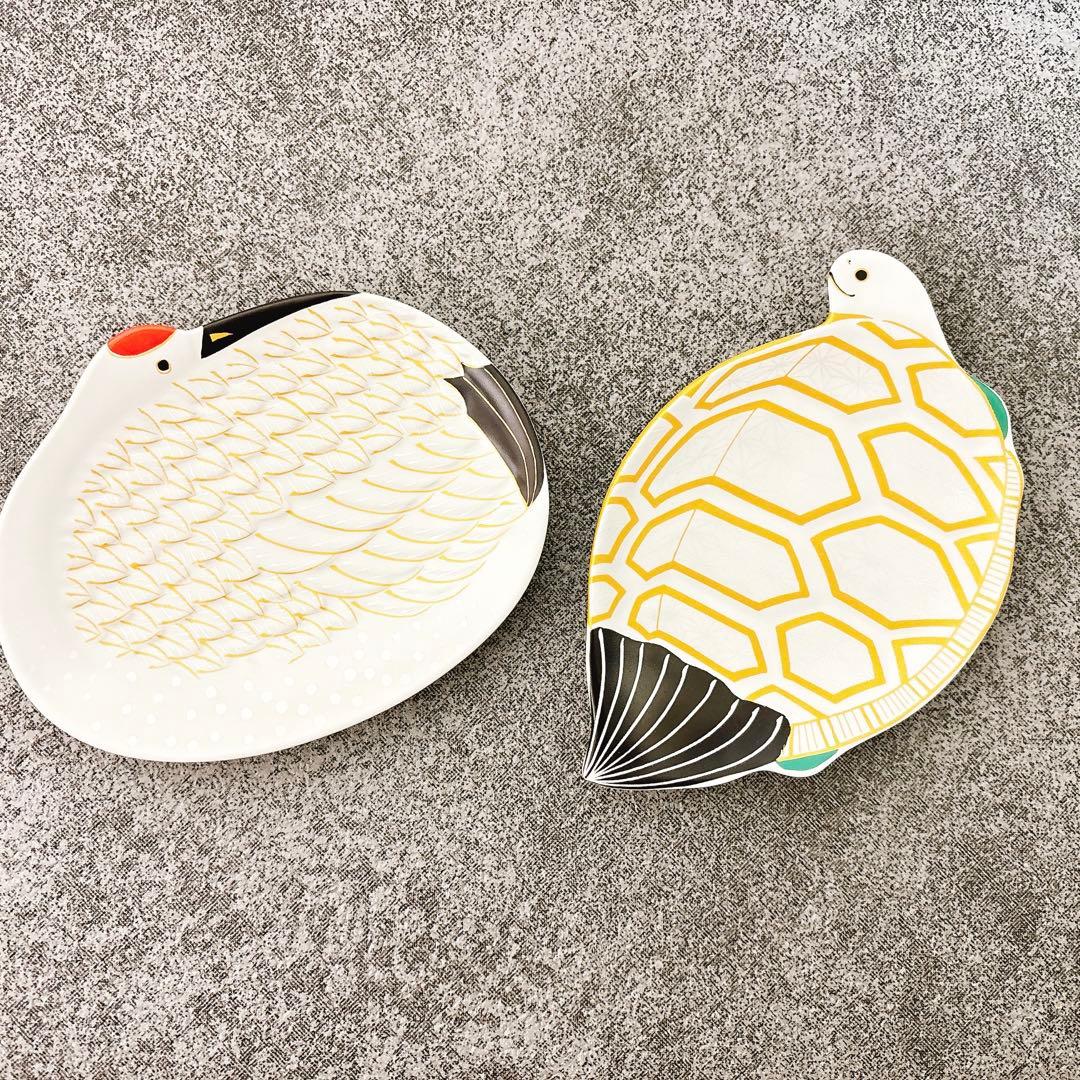 ゆらら依頼品　有田焼　幸楽窯　　鶴銘々皿　亀銘々皿　8点セット