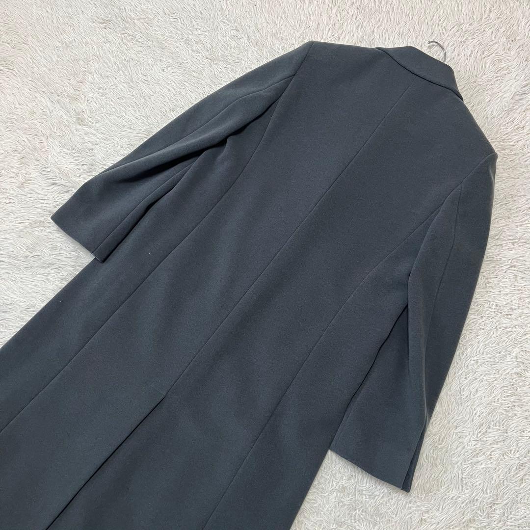 【最高級】マックスマーラ チェスターコート マキシ丈 銀タグ チャコールグレー