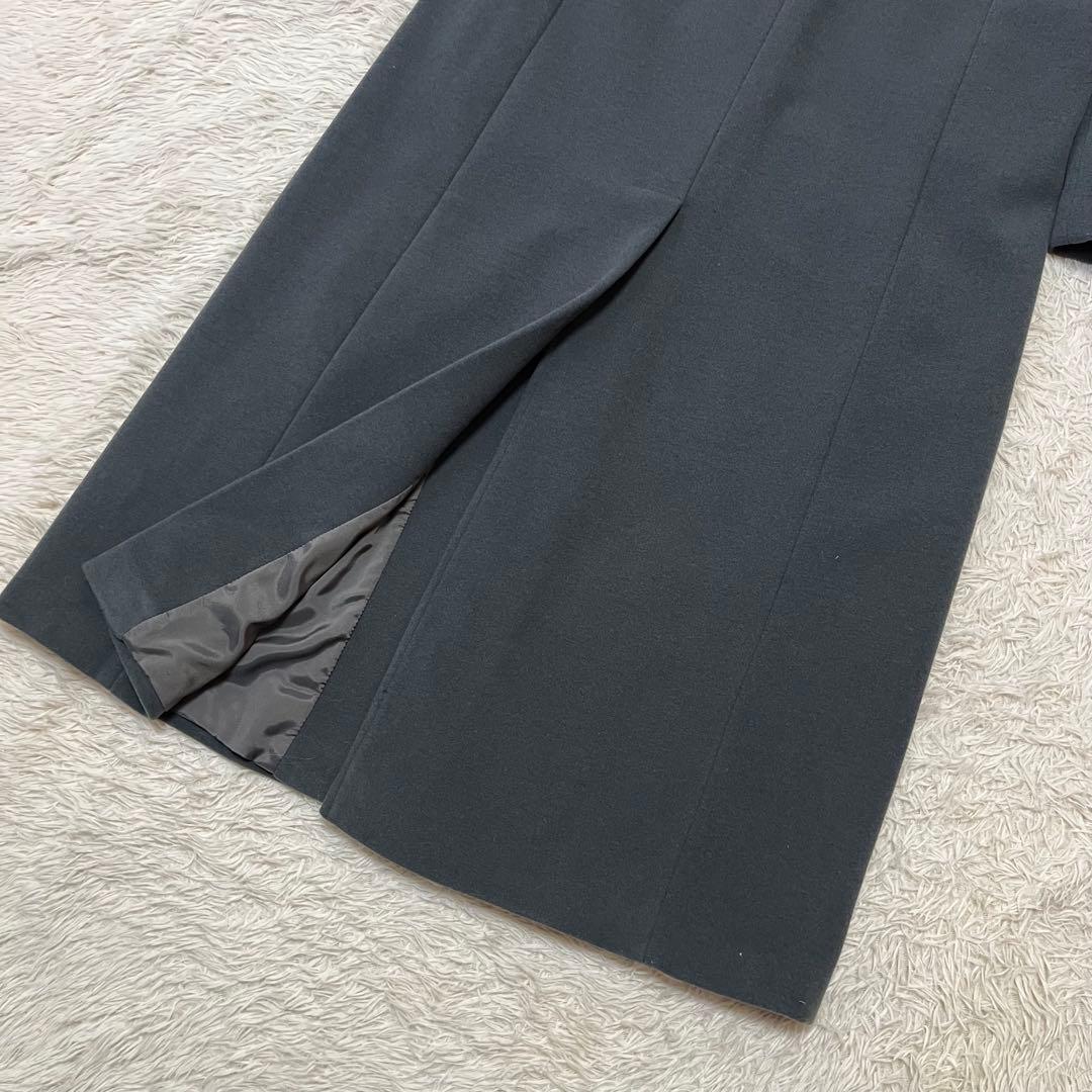 【最高級】マックスマーラ チェスターコート マキシ丈 銀タグ チャコールグレー