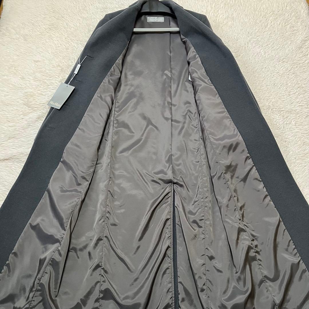 【最高級】マックスマーラ チェスターコート マキシ丈 銀タグ チャコールグレー