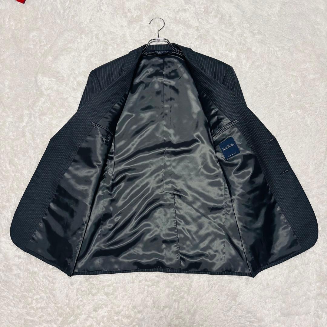 美品 ブルックス ブラザーズ 高級 スーツ ダークグレー ストライプ L相当