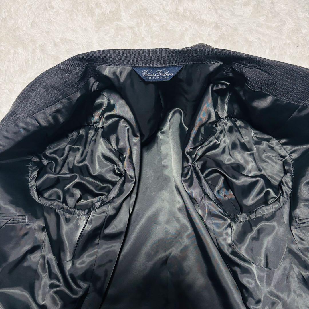 美品 ブルックス ブラザーズ 高級 スーツ ダークグレー ストライプ L相当