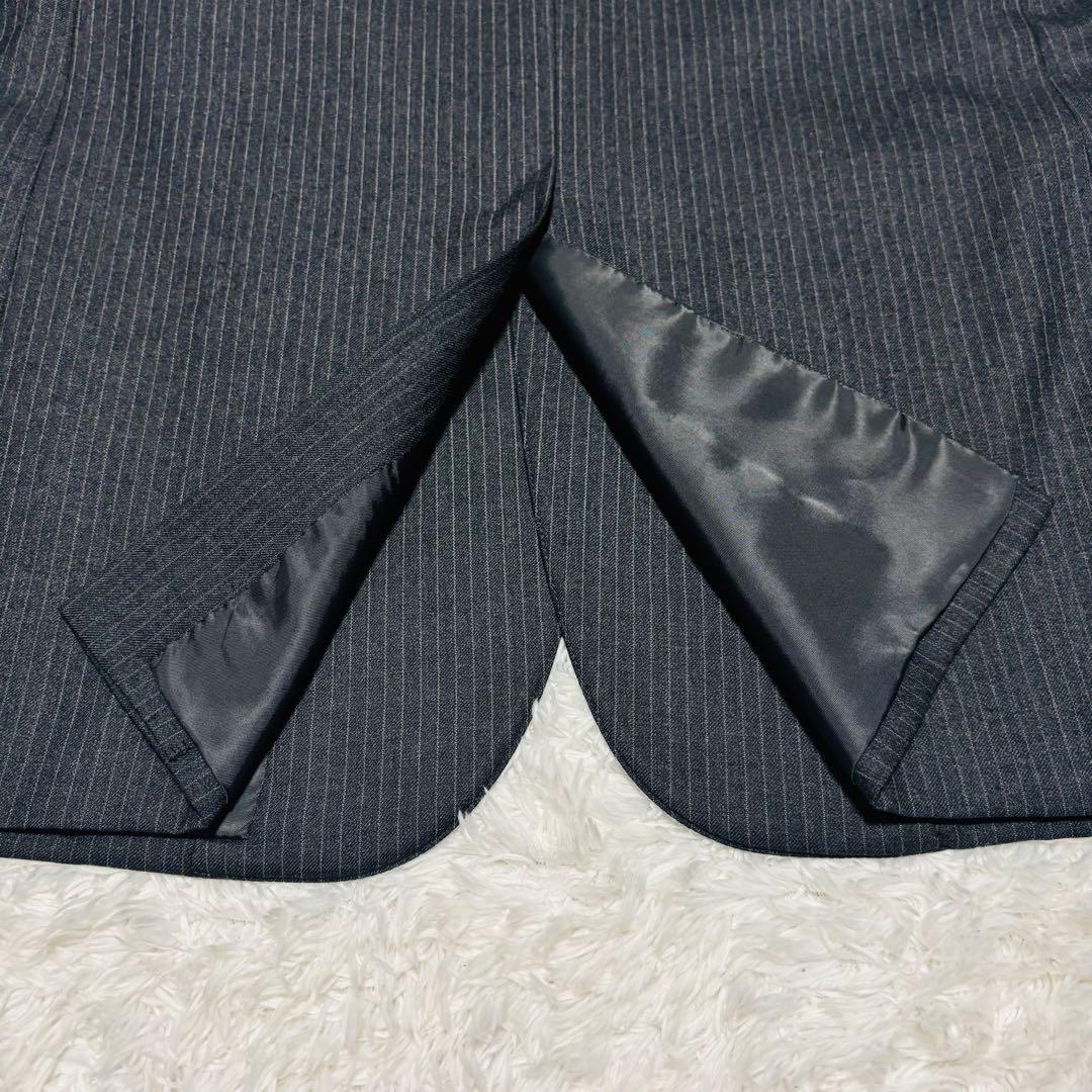 美品 ブルックス ブラザーズ 高級 スーツ ダークグレー ストライプ L相当