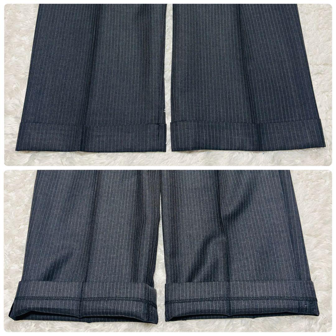 美品 ブルックス ブラザーズ 高級 スーツ ダークグレー ストライプ L相当