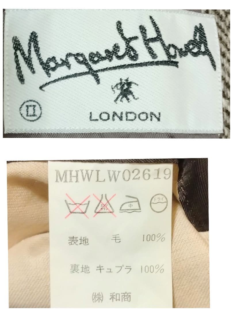 ☆マーガレットハウエル■ツイード■テーラードジャケット■L相当■ブラウン系☆