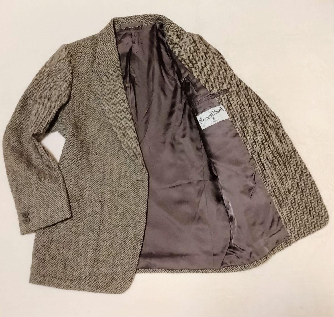 ☆マーガレットハウエル■ツイード■テーラードジャケット■L相当■ブラウン系☆