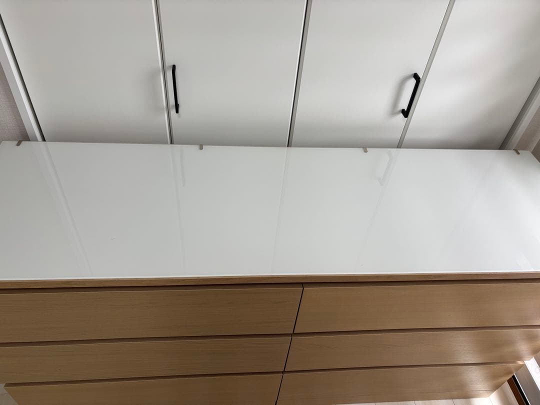 IKEA MALM マルム チェスト ガラストップ付き