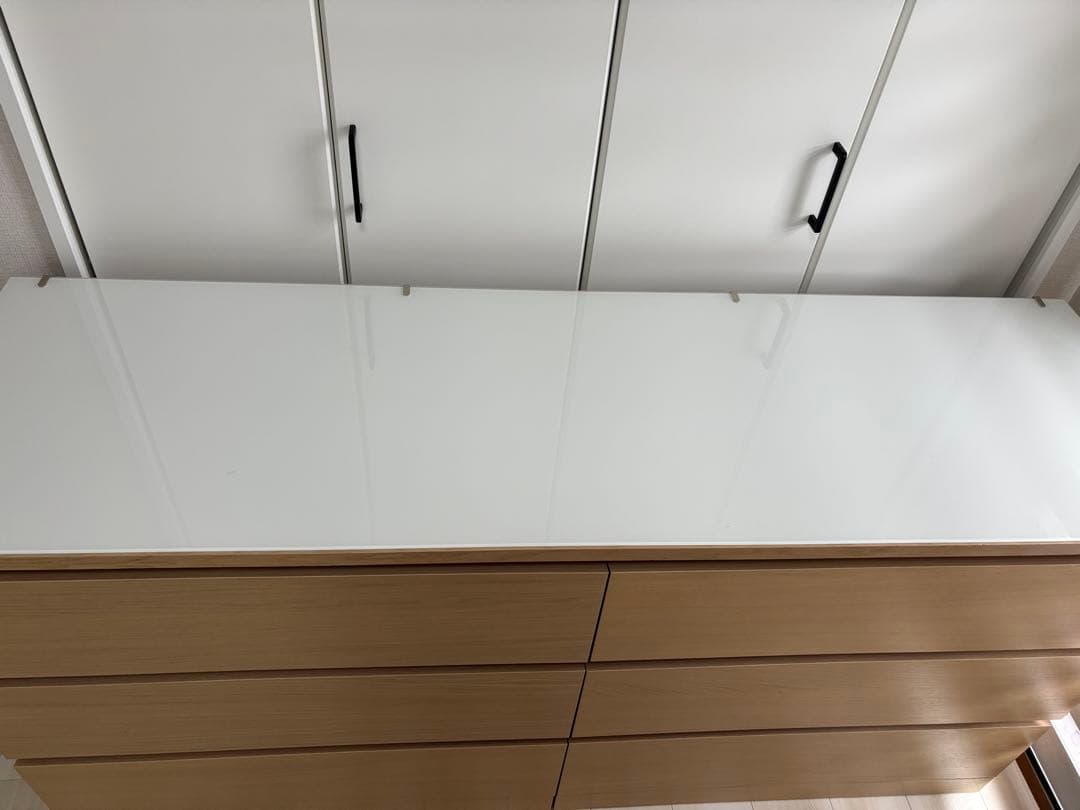 IKEA MALM マルム チェスト ガラストップ付き
