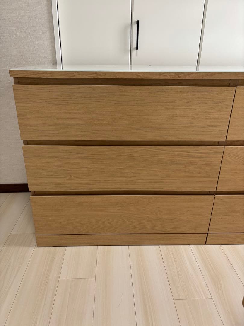 IKEA MALM マルム チェスト ガラストップ付き