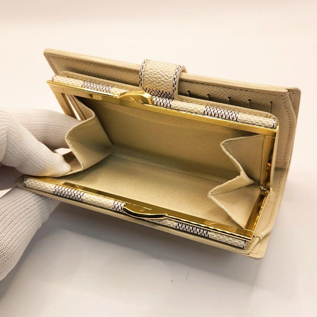 超人気モデル⭐ルイヴィトン ダミエアズール⭐️ヴィエノワ　がま口二つ折り財布