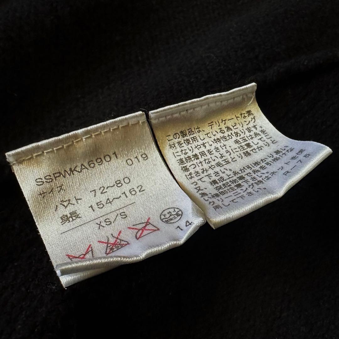 ラルフローレン：希少【カシミヤ混ニット／本革ベルクロ付き】スタンドカラーポンチョ