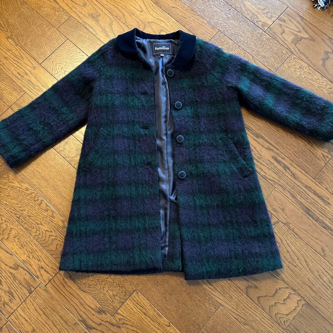 familiar ファミリアモヘアチェックコート130