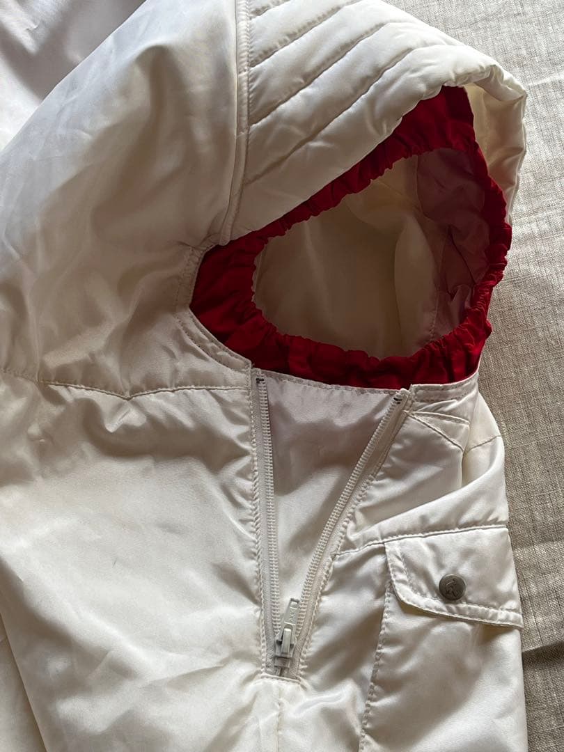 ASICS スキーウェア　ベスト　オーダーメイド　古着　ホワイト レッド