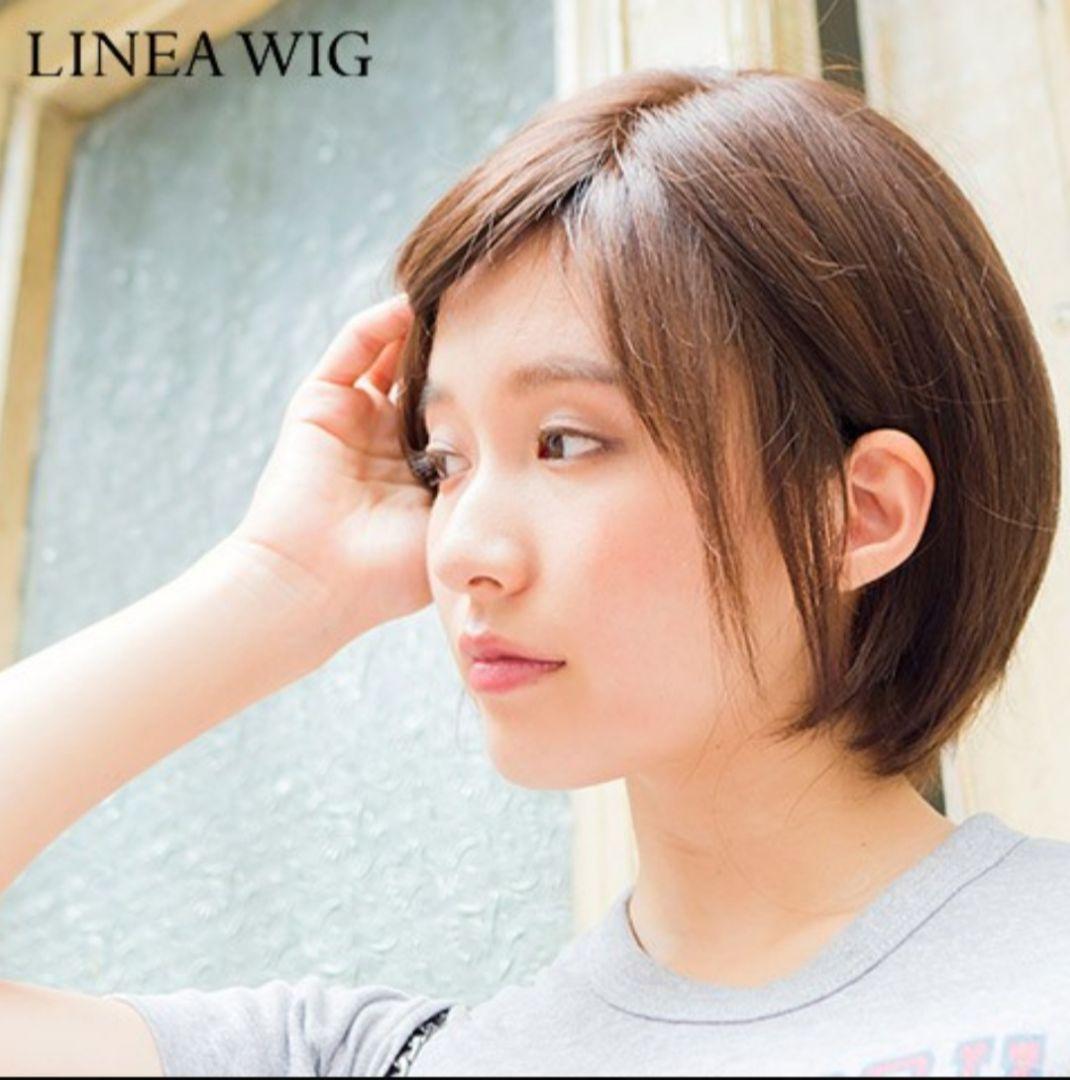 リネアストリア 天使のマニッシュショート人毛MIX ダークブラウン キャップ付