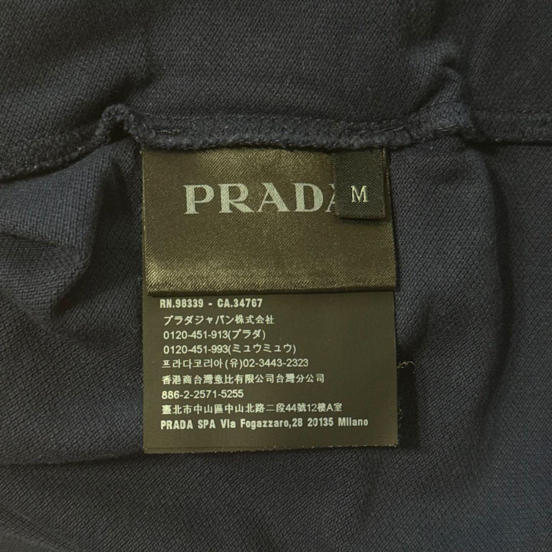 prada ポロシャツ ネイビー ロゴ リンガー