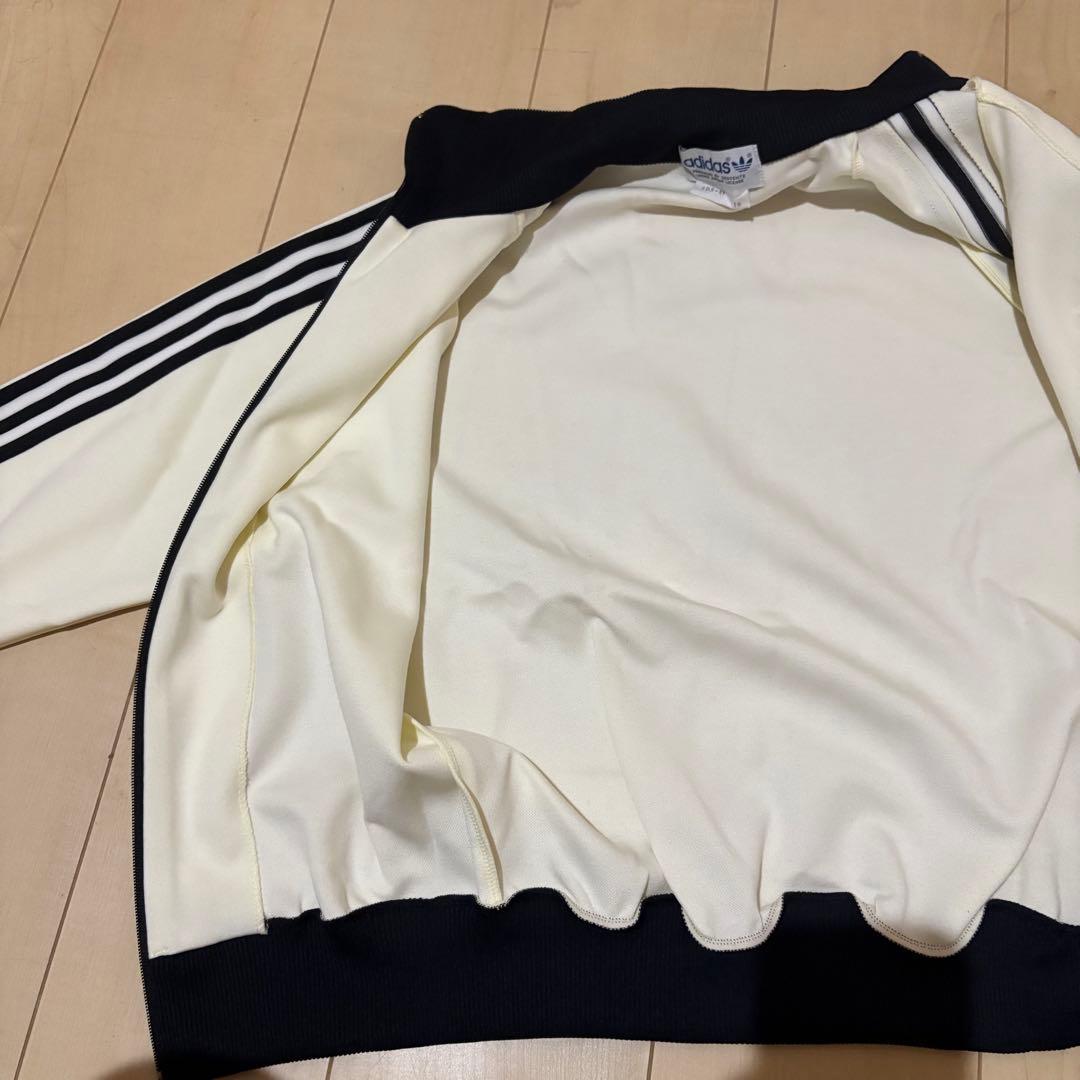 80s adidas トラックジャケット　セットアップ 白黒1号