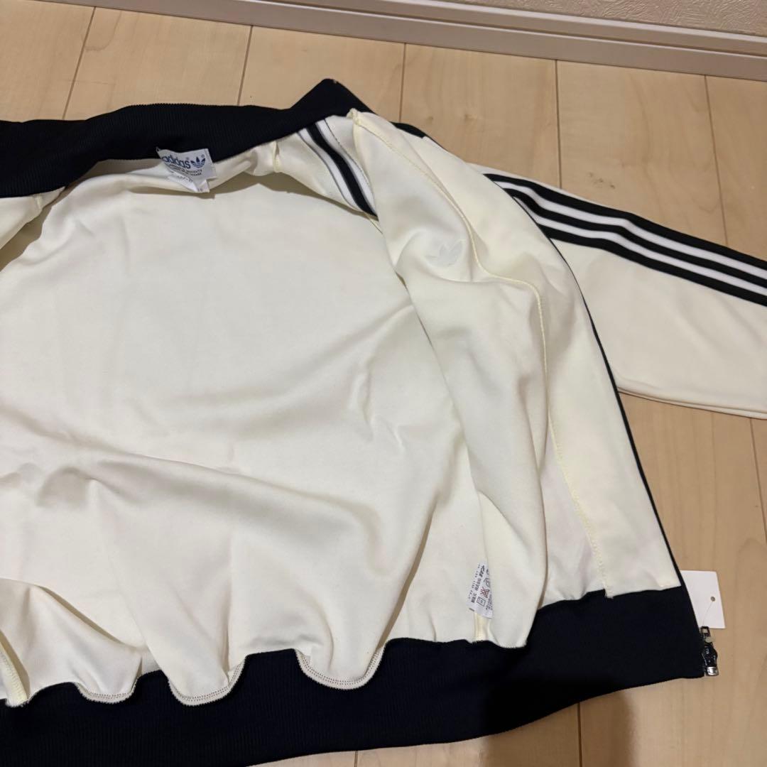80s adidas トラックジャケット　セットアップ 白黒1号