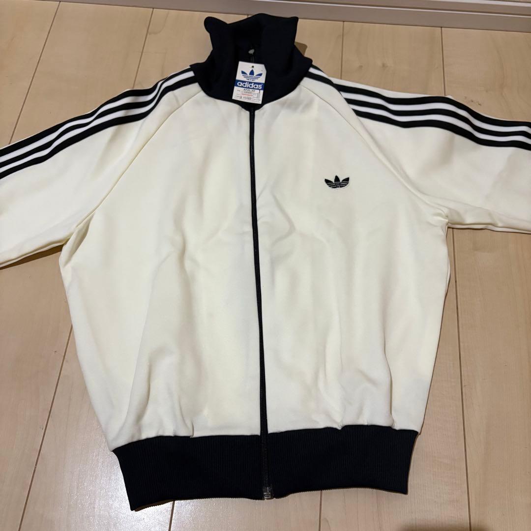 80s adidas トラックジャケット　セットアップ 白黒1号