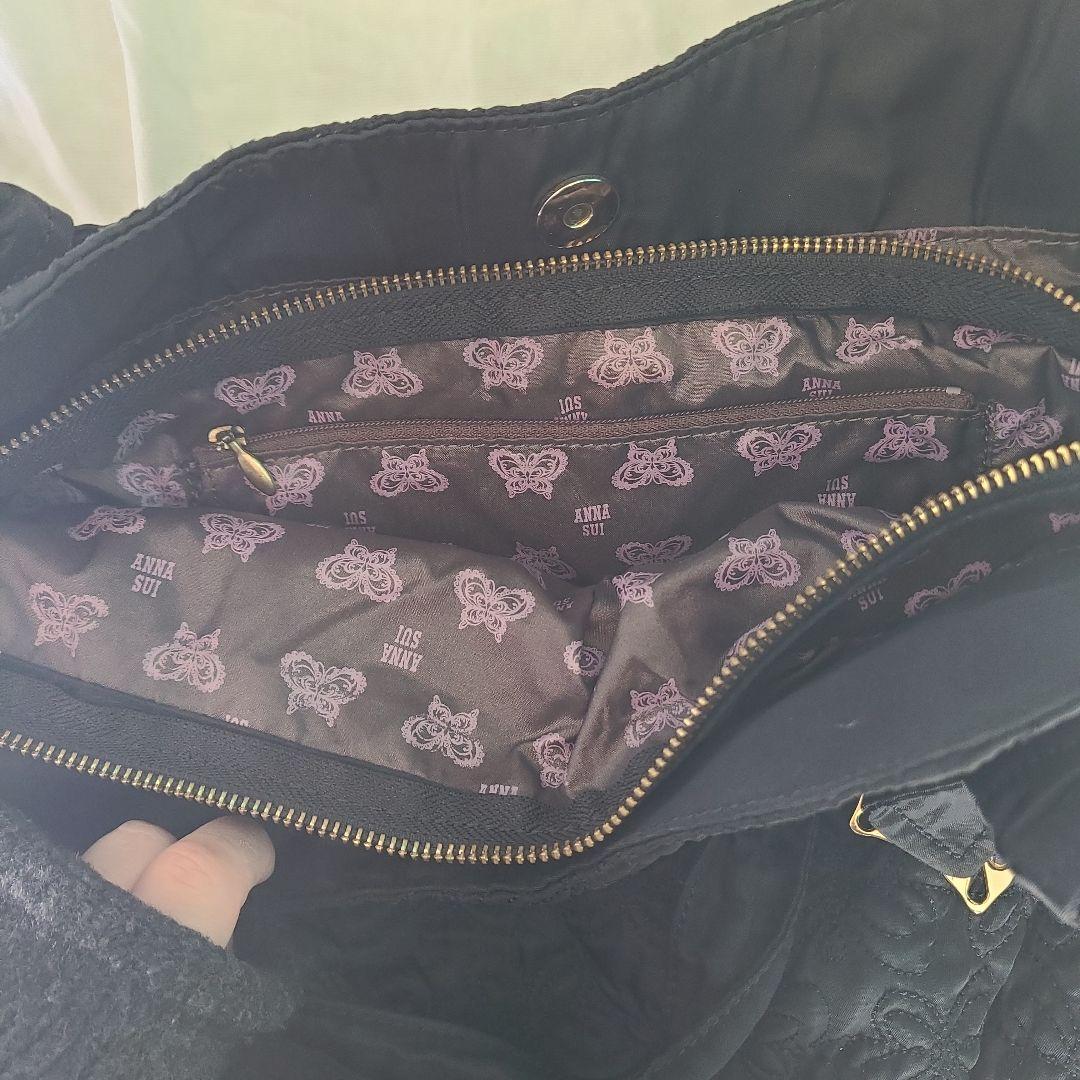 むーさん専用☆ANNA SUI 黒いショルダーバッグ 蝶の装飾付き