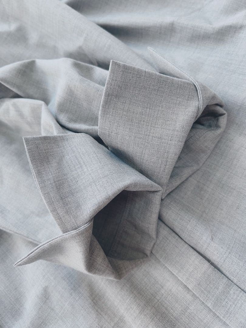 極美品 23区 38M 24AW マットクロス シャツワンピース　ライトグレー