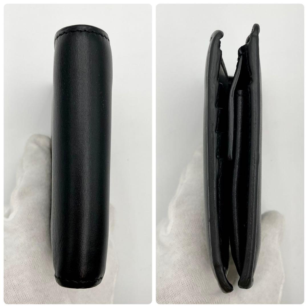 みみ♪✨サンローランパリ 二つ折り財布 黒 レザー カサンドラ YSLロゴ