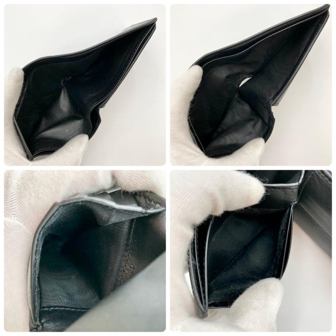 みみ♪✨サンローランパリ 二つ折り財布 黒 レザー カサンドラ YSLロゴ