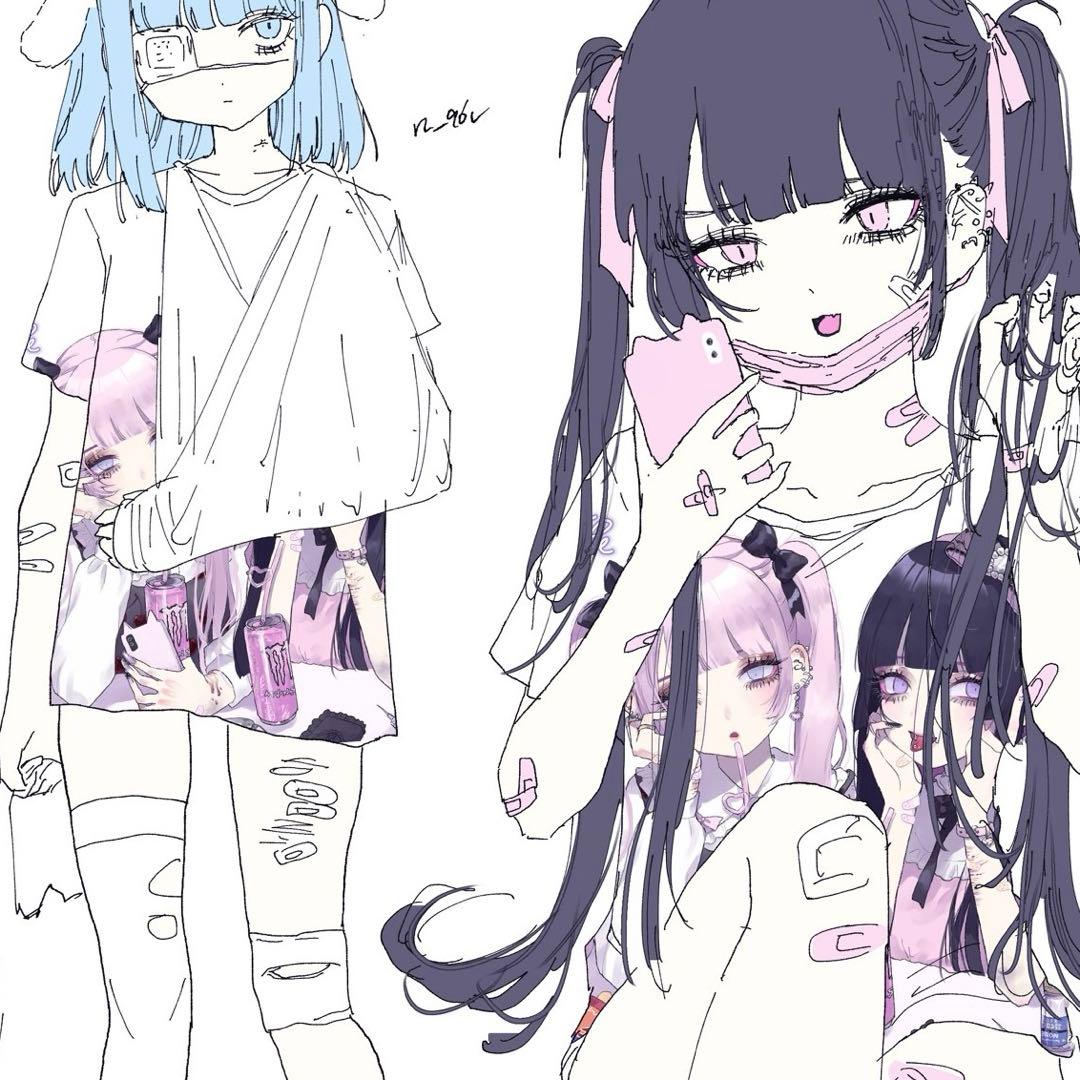 ねぎ negi 地雷ズ フルグラフィックTシャツ XL 量産型 ホス狂 地雷