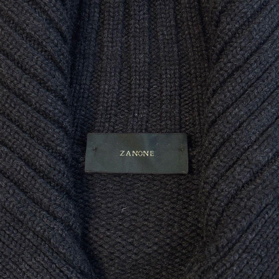 ザノーネ カーディガン スタンドカラー バルスター シェルボタン イタリア製