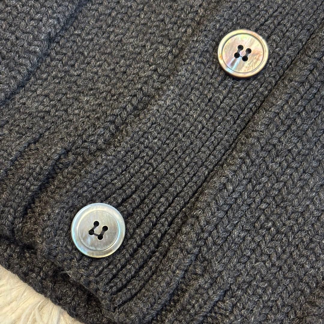 ザノーネ カーディガン スタンドカラー バルスター シェルボタン イタリア製