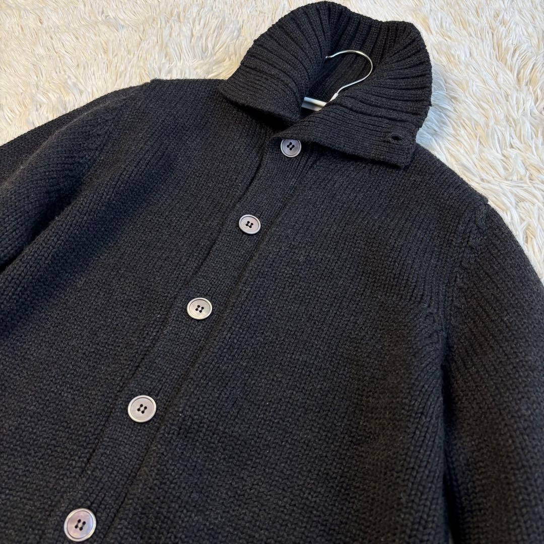 ザノーネ カーディガン スタンドカラー バルスター シェルボタン イタリア製