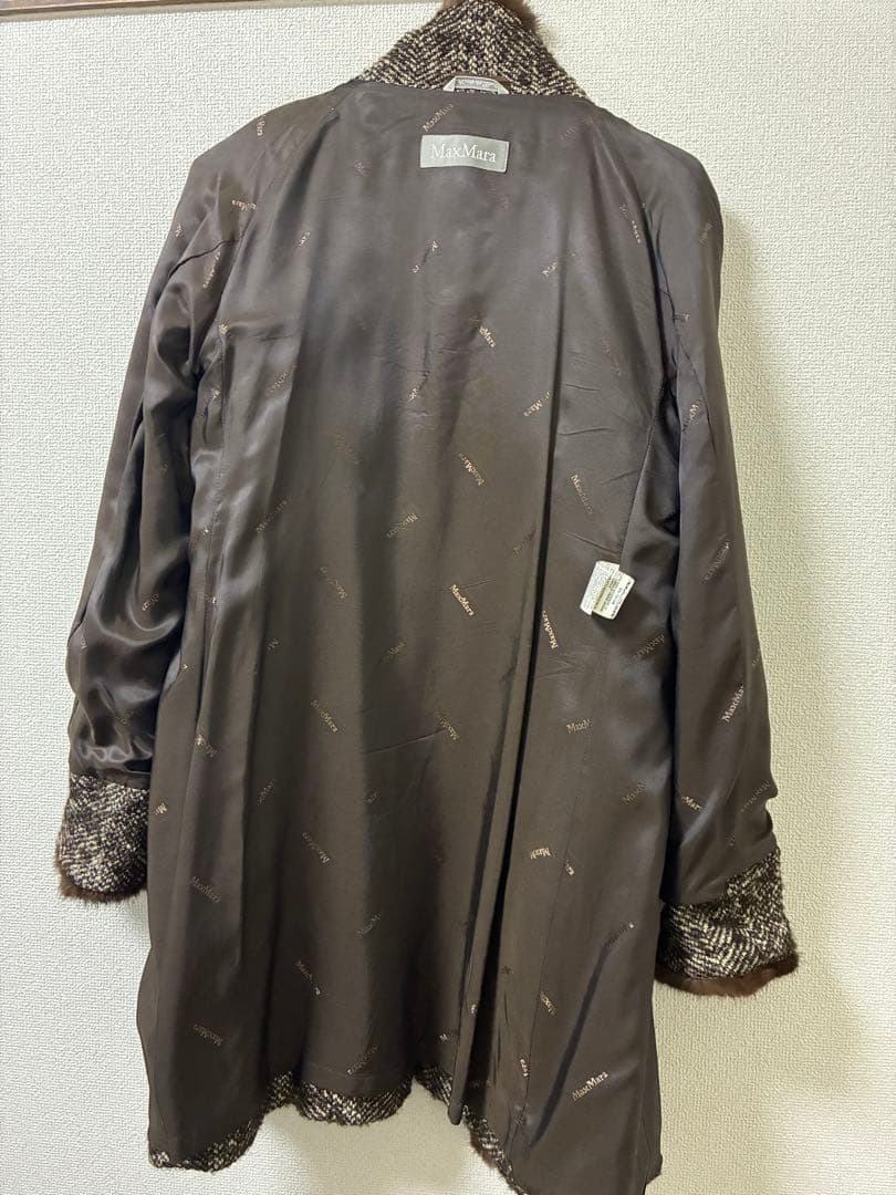 マックスマーラ　コート　ツィード　ファー（ミンク）　サイズ 38 MaxMara