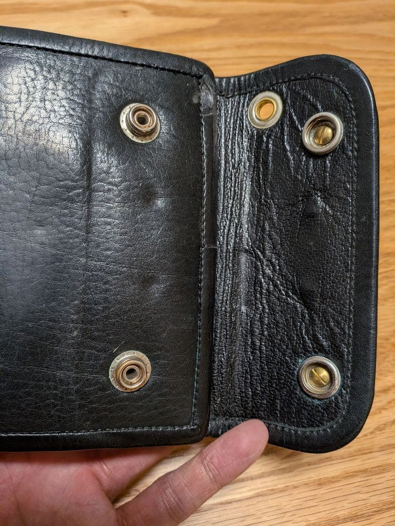 Bill Wall Leather ブラックレザー二つ折り財布