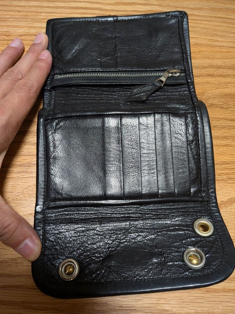 Bill Wall Leather ブラックレザー二つ折り財布