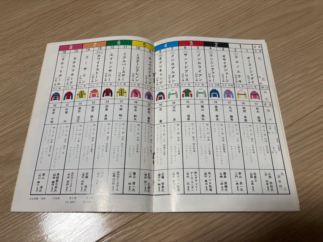 レーシングプログラム　競馬