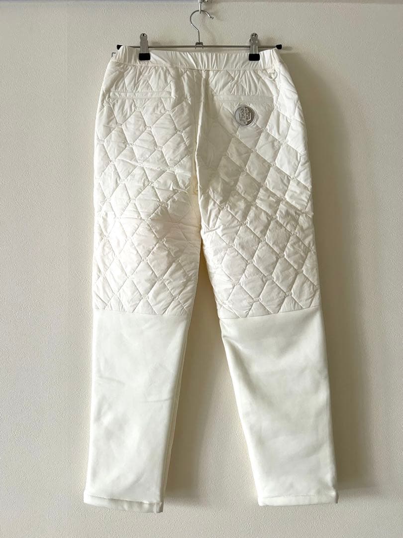 新品23区ゴルフMサイズ 防寒中綿キルティング パンツホワイト