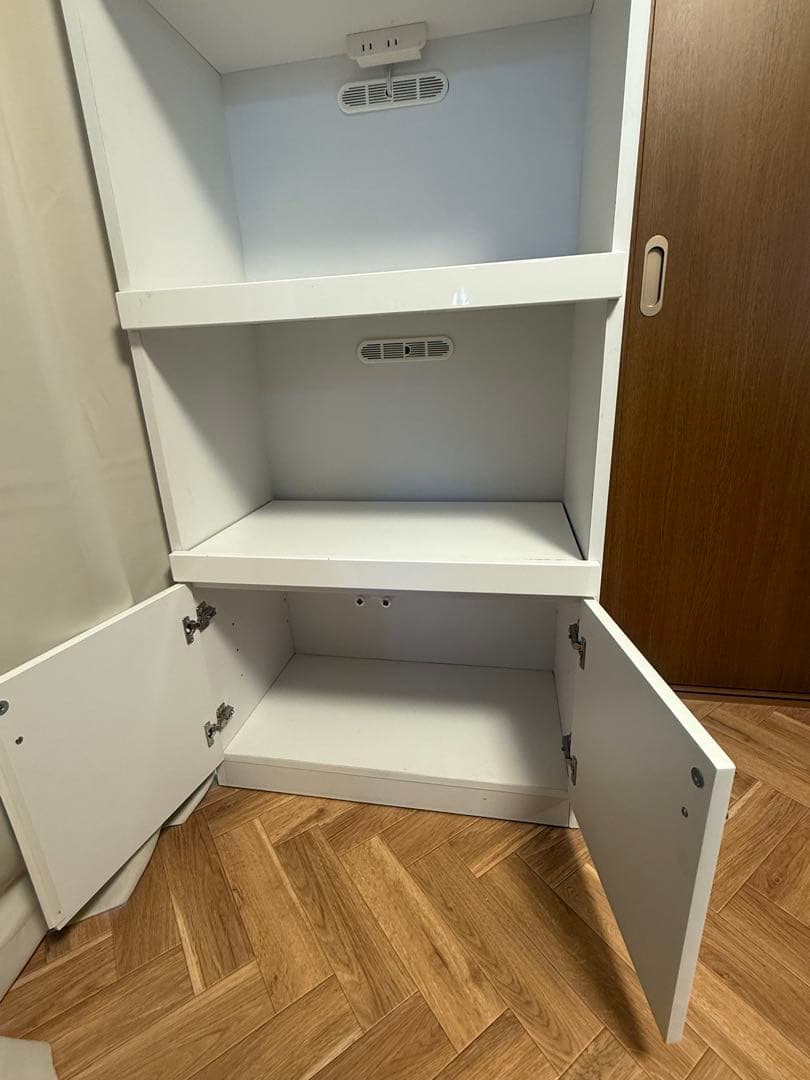 【全国送料込み】12/21迄 レンジボード 食器棚 キッチンボード ホワイト 白