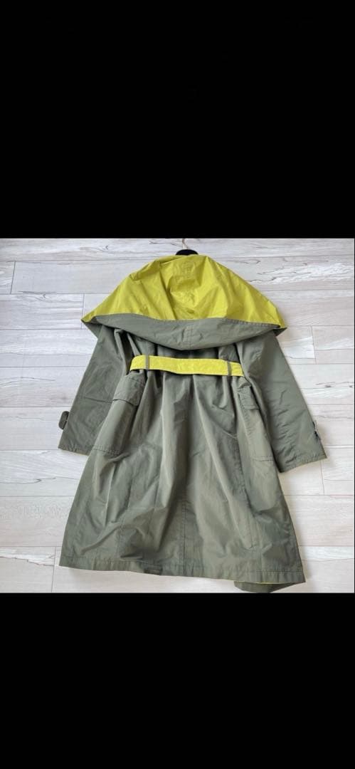 マックスマーラシティ最高級ライン　撥水加工リバーシブル　フーデッドベルトコート