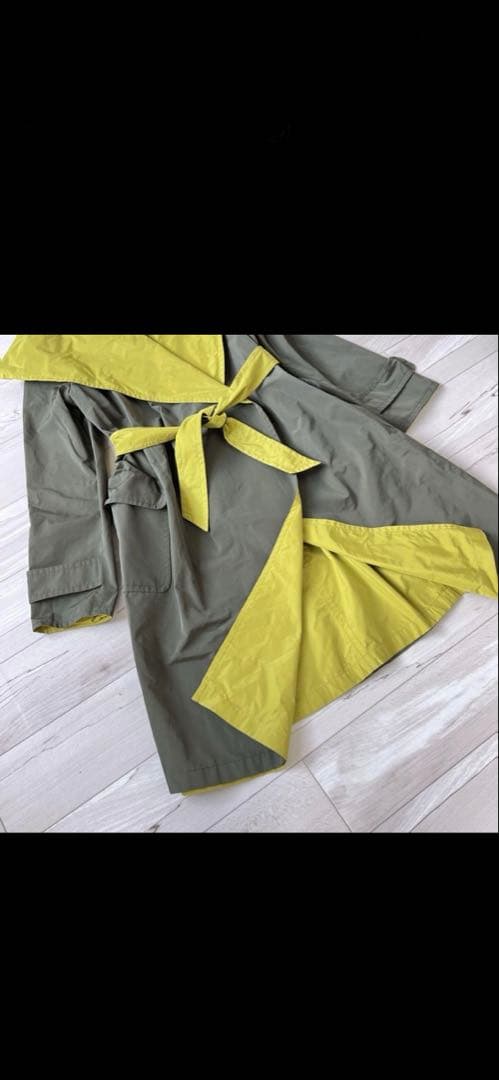 マックスマーラシティ最高級ライン　撥水加工リバーシブル　フーデッドベルトコート