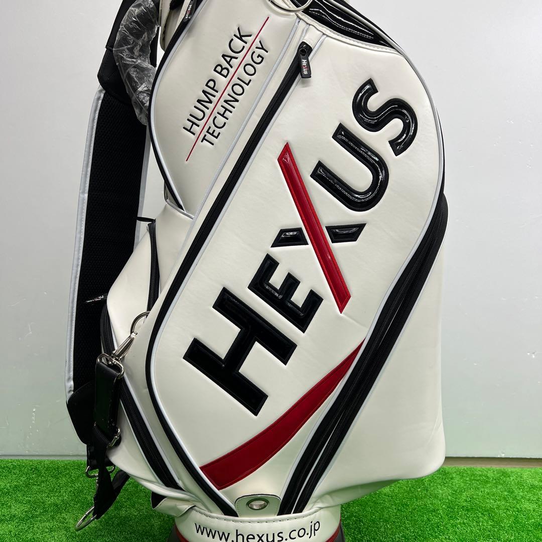 HEXUS ポーチ付き　ゴルフバック　ヘクサス　ホワイト　メンズ　9インチ