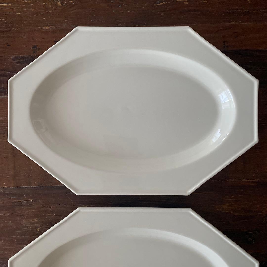 石川隆児　白　オクトゴナル八角形皿 2枚セット