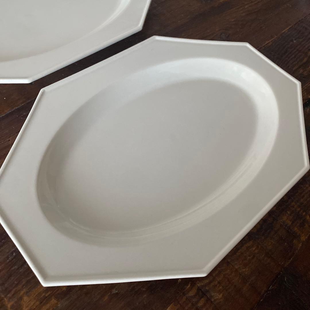 石川隆児　白　オクトゴナル八角形皿 2枚セット