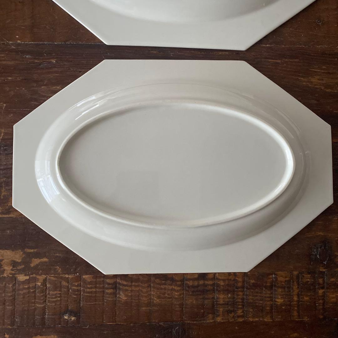 石川隆児　白　オクトゴナル八角形皿 2枚セット