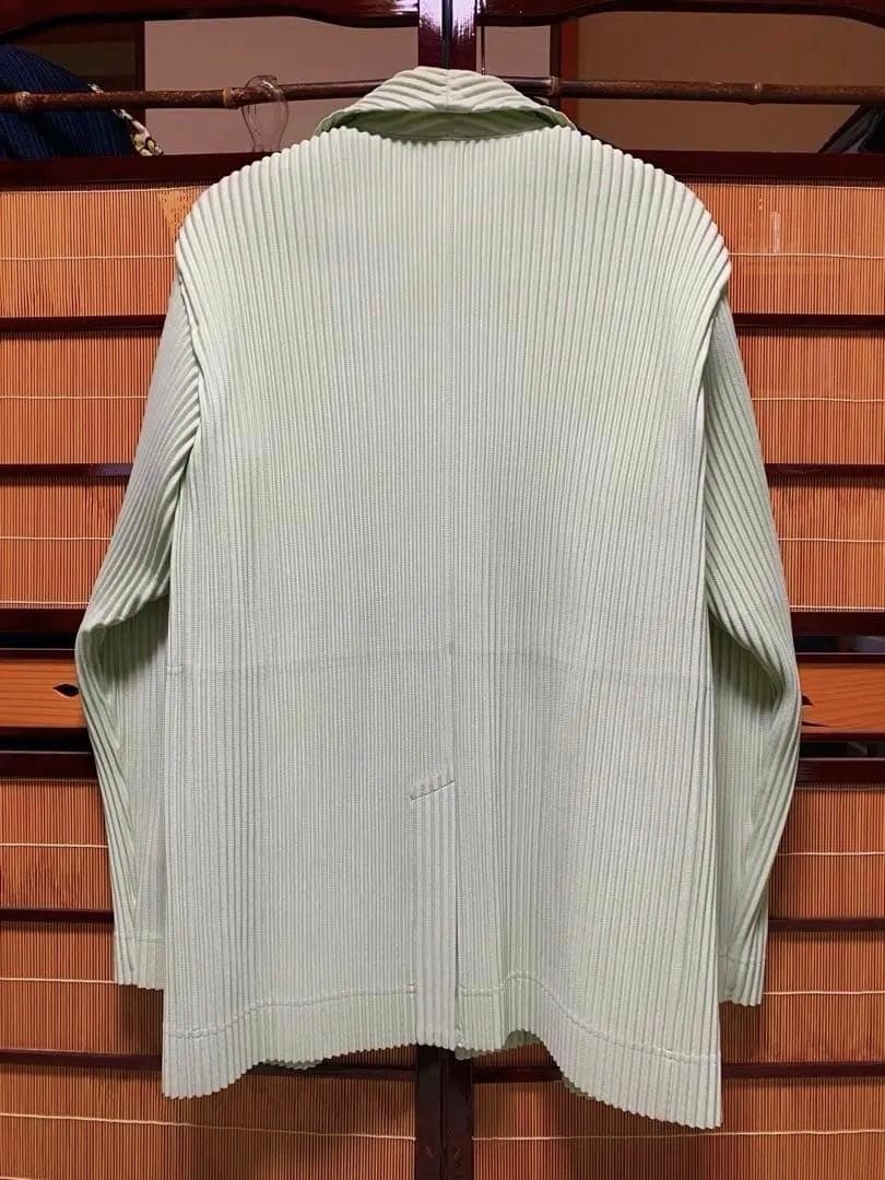 激レア❗️イッセイミヤケオムプリッセ　JADE GREEN プリーツ　ジャケット