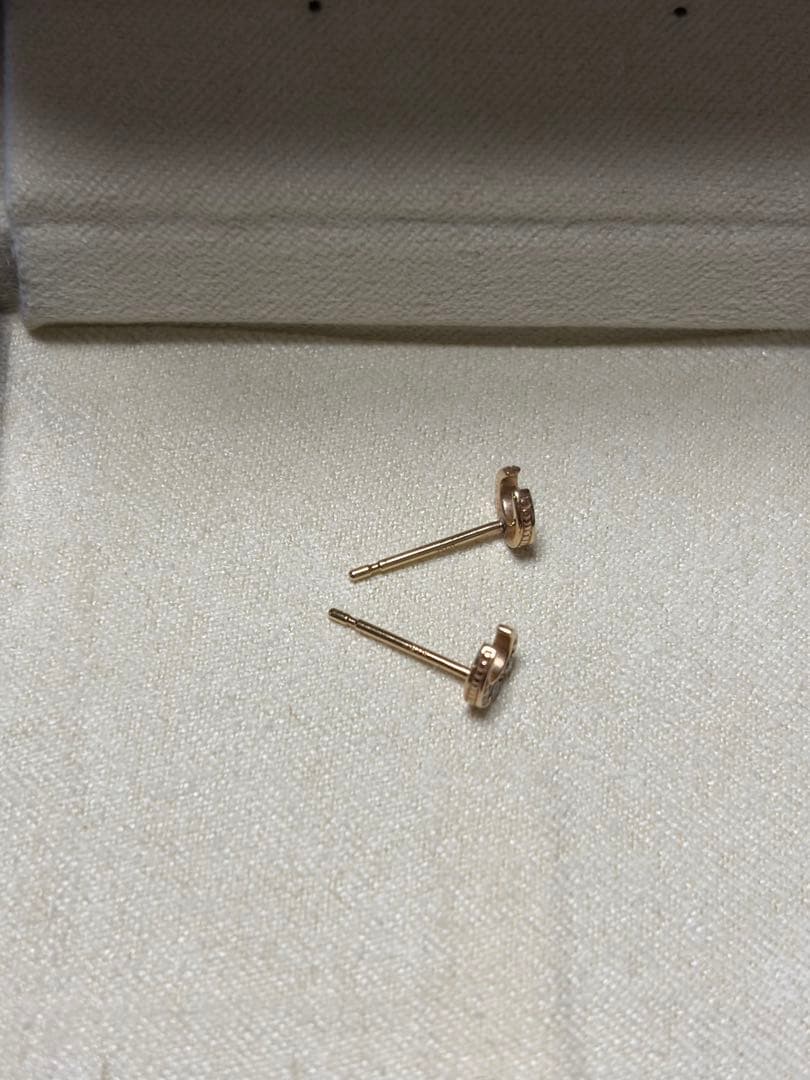 AVARON K18 ダイヤモンドピアス　クレセント　三日月　ピンクゴールド