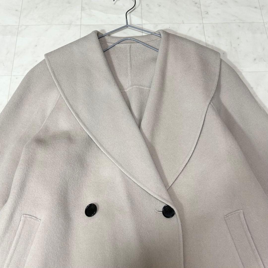 allureville ミドルコート ショールカラー ウール カシミヤ混