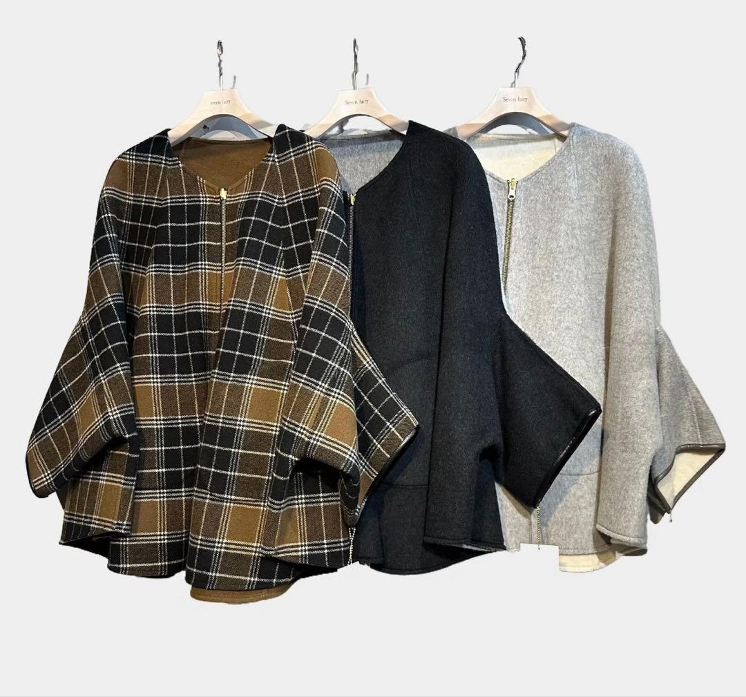 RISLEY ウールポンチョ・ケープコート　未使用