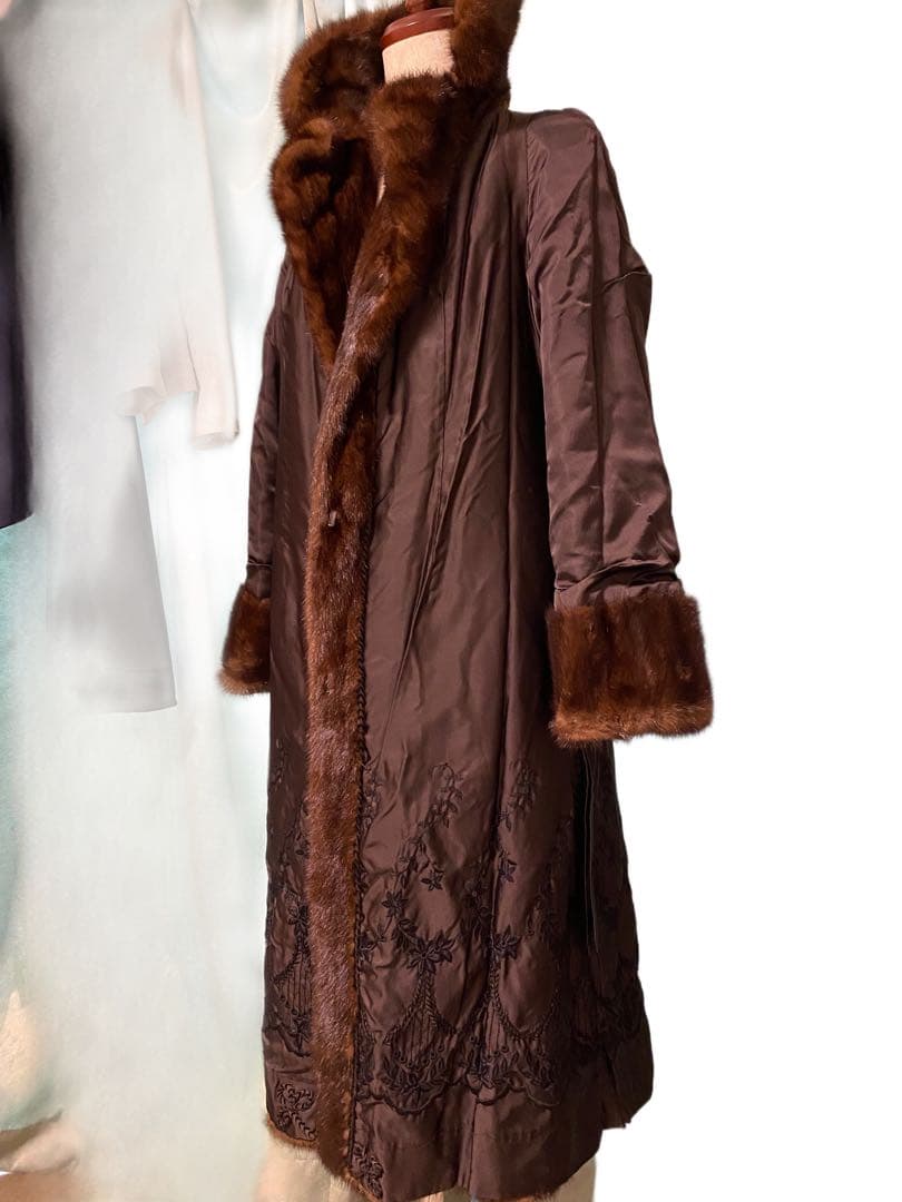 ミンク　リアルファーコート　ロング丈 M Lサイズ