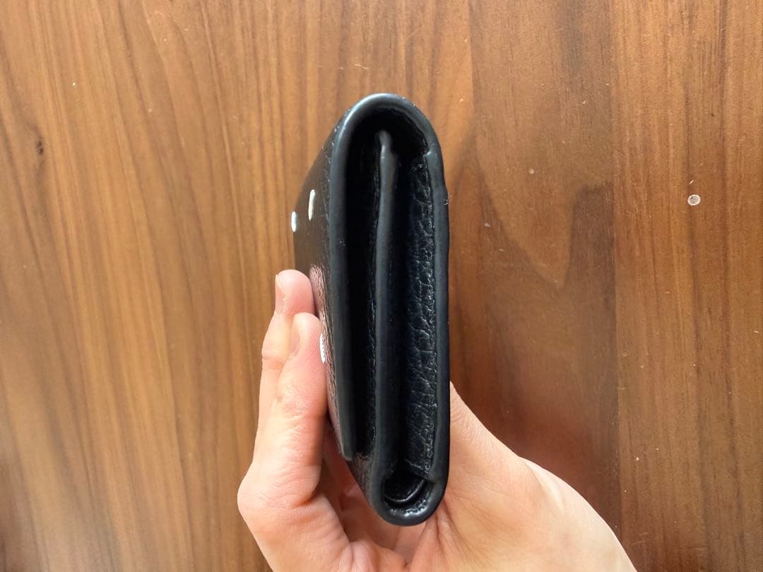 Maison Margiela ブラックレザー三つ折り財布